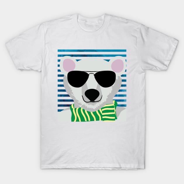 Cool white bear design T-Shirt by myseptember18th